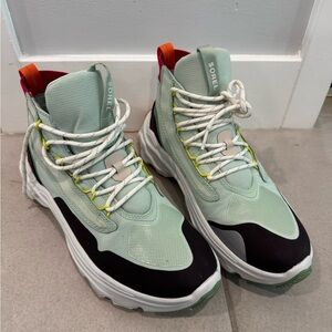 Sorel Mint Green and Black High-Top Sneakers